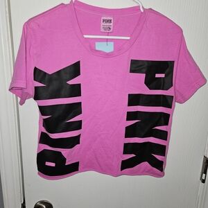 PINK Victoria's Secret Pink and Black Crop Top